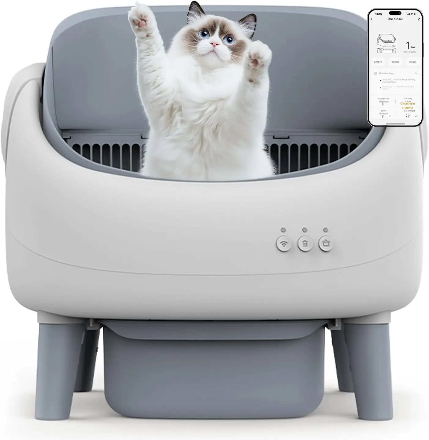 Zeacotio Self Cleaning Cat Litter Box with app